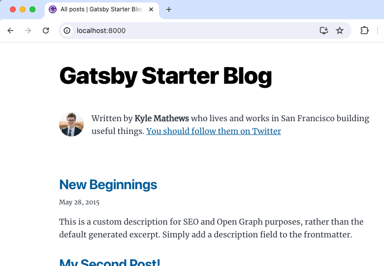 Default Starter Blog